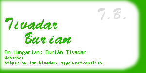 tivadar burian business card