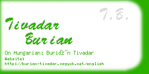 tivadar burian business card